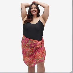 BEACH RIOT Melanie Sarong in Miami Peony Plus Size